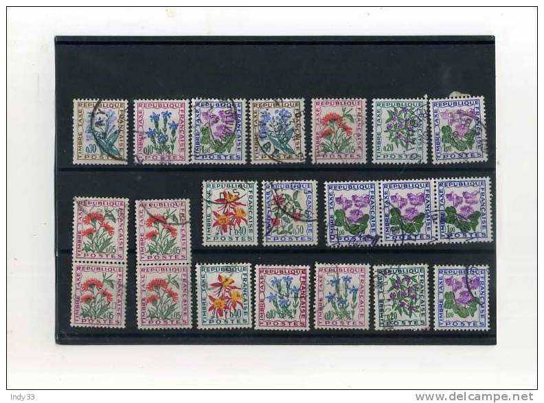 - SUITE DE TIMBRES TAXES FRANCAIS . FLEURS - 1960-.... Oblitérés