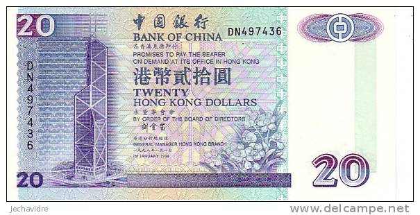 HONG KONG   20 Dollars   Daté Du 01-01-1998   Pick 329    ***** BILLET  NEUF ***** - Hong Kong