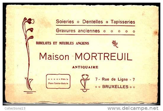 BELGIQUE - Bruxelles - Maison Mortreuil - Soieries - Dentelles - Tapisseries - Gravures Anciennes - Ambachten