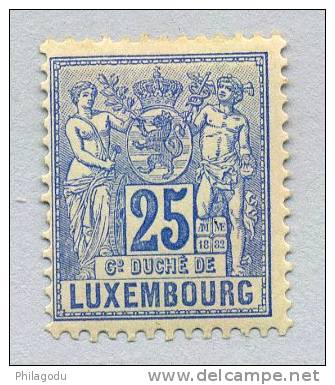 Luxembourg 54 *   25c Outremer  Mint  L.H.   (cote 225 €  Charnière Légère ) - 1882 Allegory