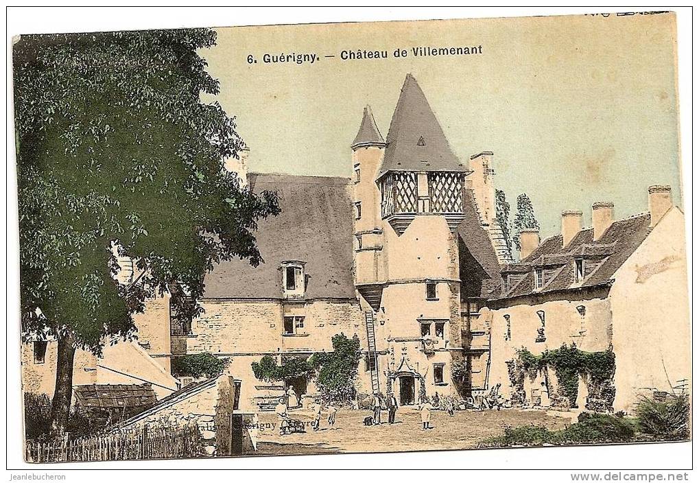 C . P . A   (  GUERIGNY  " Château De Villemenant   "  Belle Prise De Vue Rare Animée ) - Guerigny