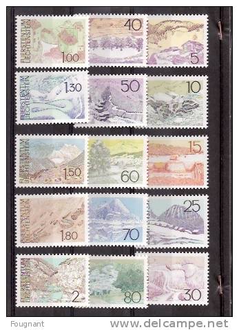 LIECHTENSTEIN:1972-1973:N     °517/31  NSC.Série Complète.Série Courante.Paysages. - Ungebraucht