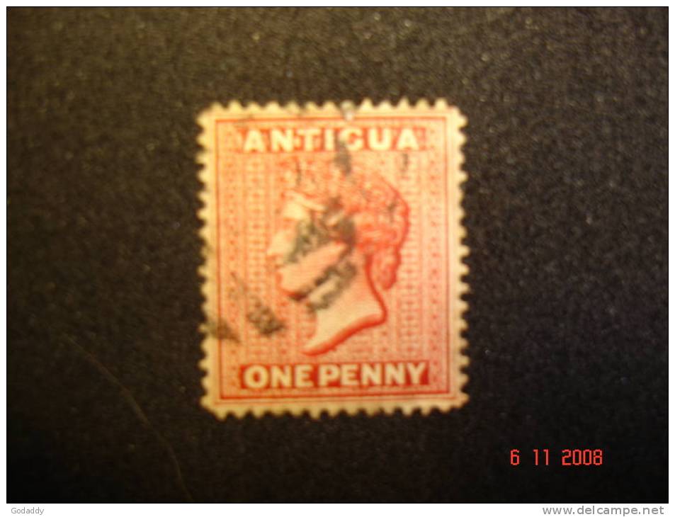 Antigua 1862  Victoria One Penny Used Red  SG25 - 1858-1960 Colonia Británica