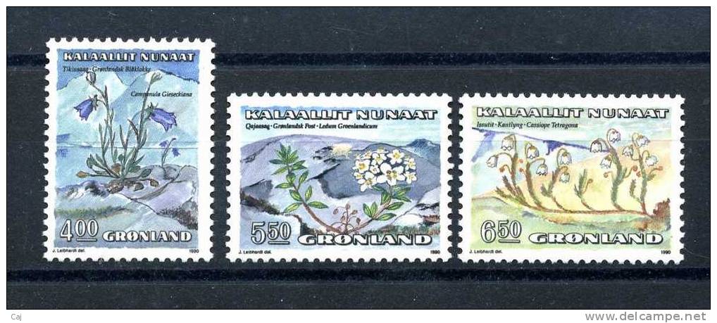 Groenland  -  1990  :  Yv  193-95  **     Fleur - Flower - Neufs