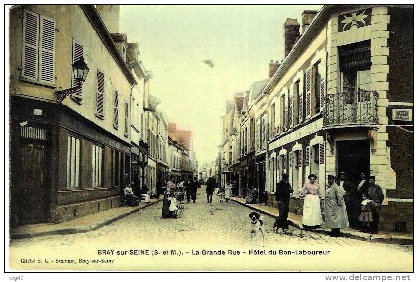 D77 - BRAY SUR SEINE  -  La Grande-Rue  -  Hotel Du Bon-Laboureur - Bray Sur Seine