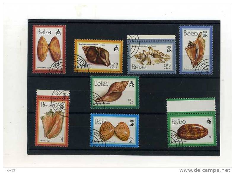 - ENSEMBLE DE DE TIMBRES SUR LE THEME DES COQUILLAGES . BELIZE . - Coneshells