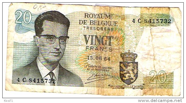 20 Francs  "BELGIQUE"  15 06 1964       Bc 7 - 20 Francs
