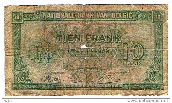 10 Francs 2 Belgas  "BELGIQUE"  01 02 1943         Bc90 - 10 Francs-2 Belgas