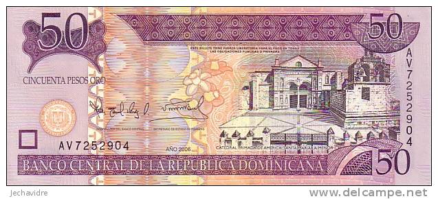 République DOMINICAINE   50 Pesos Oro   Emission De 2006   Pick 170a     ***** BILLET  NEUF ***** - Dominicaine