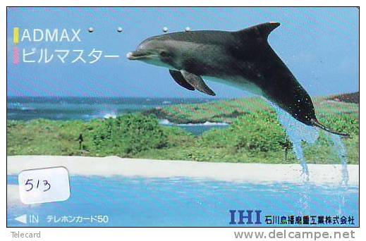 DOLPHIN DAUPHIN Dolfijn DELPHIN Tier Animal (513) Telecarte Japan - Delfines