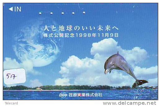 DOLPHIN DAUPHIN Dolfijn DELPHIN Tier Animal (517) Telefonkarte Telecarte Japan *  * - Delfines