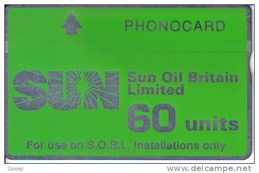 United Kingdom-cur-025------60 Units Sun Oil Britain Limited---tirage-31.642-(041k)-used Card - Piattaforme Petrolifere
