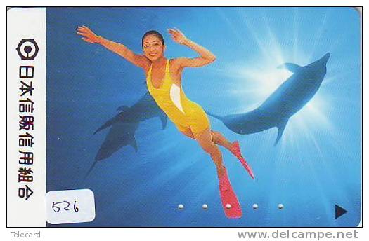 DOLPHIN DAUPHIN Dolfijn DELPHIN Tier Animal (526) Telecarte Japan * - Delfines