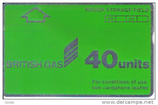 United Kingdom-cur007b-40units-britsh Gas-rough Storage Field(968b)-(green Band-notcher-tirage17.500-(125h)-used Card - Plateformes Pétrolières