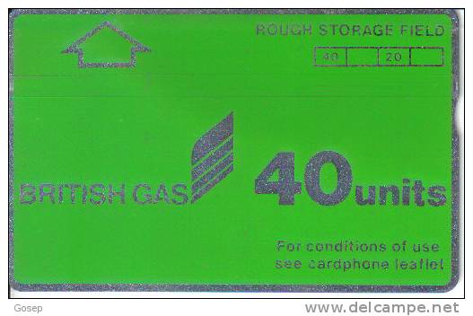 United Kingdom-cur007b-40units-britsh Gas-rough Storage Field(968b)-(green Band-notcher-tirage17.500-(125h)-used Card - [ 2] Oil Drilling Rig