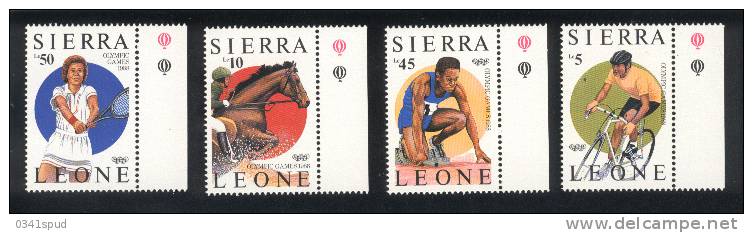 Jeux Olympiques  1988  Sierra Leone  **  Never Hinged  Cyclisme, Tennis, Hippisme, Athlétisme - Summer 1988: Seoul