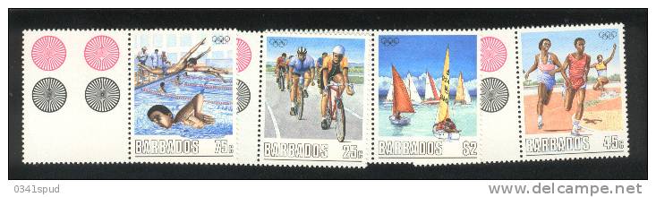 Jeux Olympiques 1988 Séoul  Barbados  **  Never Hinged  Cyclisme, Natation, Voile, Athlétisme - Ete 1988: Séoul