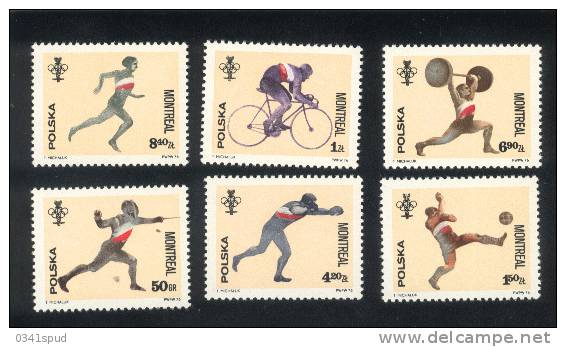 Jeux Olympiques 1976  Pologne  ** Never Hinged TB Cyclisme, Boxe, Escrime, Athlétisme, Footbal, Haltérophilie - Summer 1976: Montreal