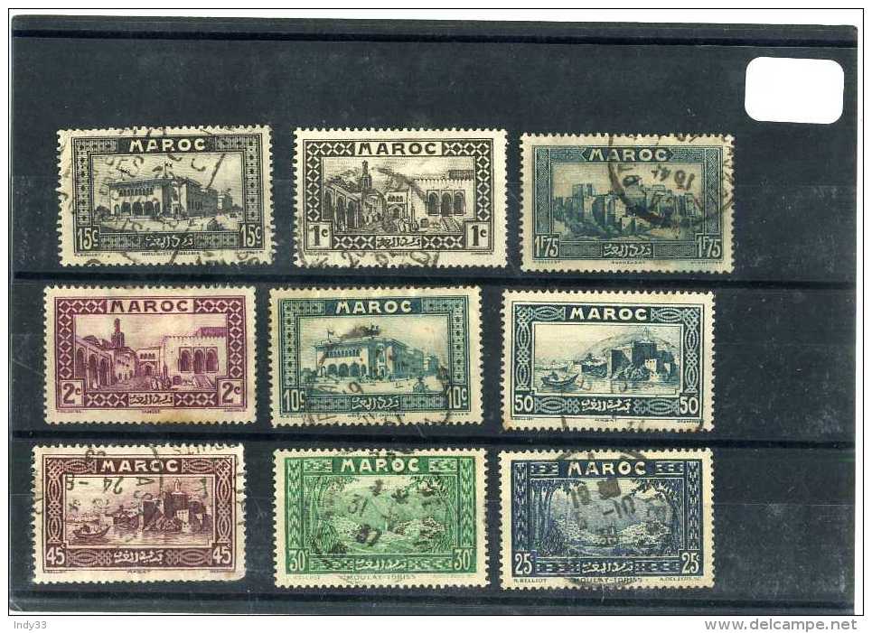 - FRANCE COLONIES  .  TIMBRES DU MAROC  1933/34 . - Oblitérés