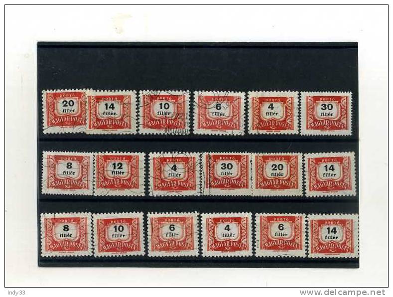 -  HONGRIE . SUITE DE TIMBRES PORT DU . - Postage Due