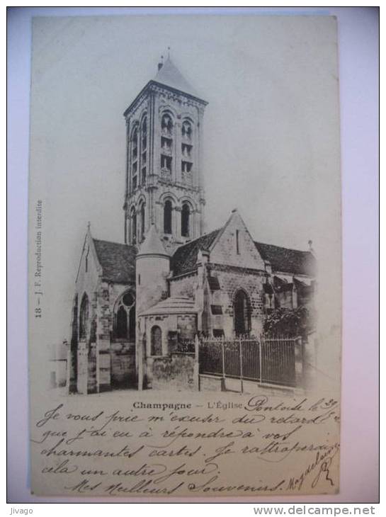 CHAMPAGNE  :  L'Eglise  1902 - Champagne Sur Oise
