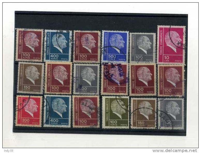 - TURQUIE . ENSEMBLE DE TIMBRES DE 1970/80 OBLITERES - Used Stamps