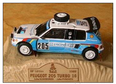 PEUGEOT 205 TURBO 16 PARIS DAKAR 1988 KANKKUNEN 1/43 NOREV - Rallye