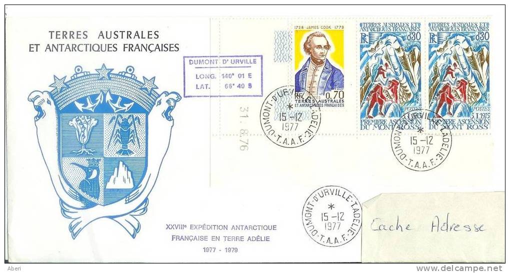 3997 POSTE 61x2, 63; TERRE ADELIE - Lettres & Documents