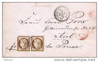 Faf054a/ TUNESIEN -  La Goulette 1874, Grand Ciffre 5121 Auf Paar Ceres 30 C.(Brief, Cover, Letter, Lettre) - Briefe U. Dokumente