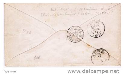 Faf054a/ TUNESIEN -  La Goulette 1874, Grand Ciffre 5121 Auf Paar Ceres 30 C.(Brief, Cover, Letter, Lettre) - Briefe U. Dokumente