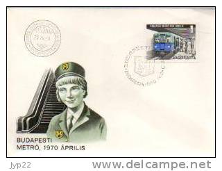 Jolie FDC 1er Jour Hongrie Budapest 3-04-1970 Budapesti Métro 1970 Aprilis - Station Rame - Other (Earth)