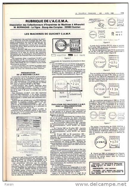 La Philatélie Française N°406 30 Avril 1988 Organe Officiel  TBE