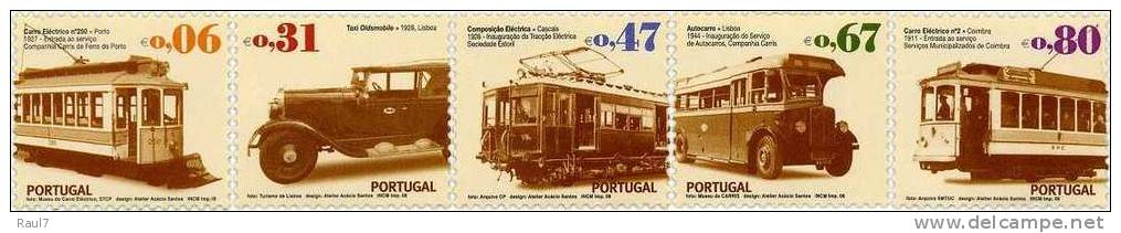 PORTUGAL 2008 5 V NEUFS ** (MNH)   TRANSPORTS URBAINS PART 2 // TRAMS & TAXI - Unused Stamps