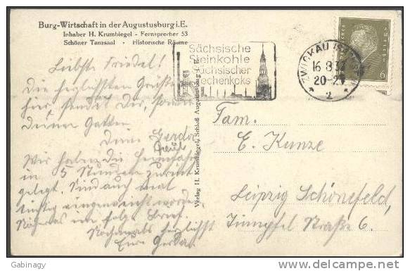 *GERMANY - AUGUSTUSBURG-004 - SCHLOSS AUGUSTUSBURG - 1932 - Augustusburg