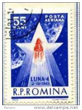 PIA - ROM - 1963 : Recherches Spaciales : Lunik 4 - (Yv P.A. 173) - Used Stamps