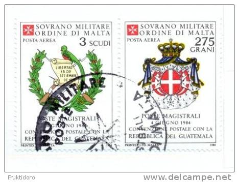 SMOM Sovereign Military Order Of Malta Mi 13-14 Postal Convention With Guatemala - Coat Of Arms - 1984 - Malta (Orde Van)
