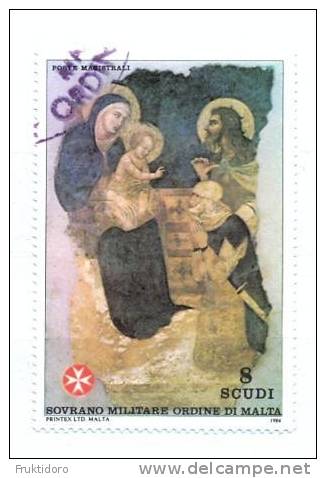 SMOM Sovereign Military Order Of Malta Mi 231 Christmas - Madonna With St. John Knight And Prayerful - 1984 - Malta (Orde Van)