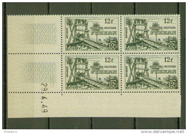 FEZZAN N° 49 ** Bloc De 4 Coin Daté - Unused Stamps