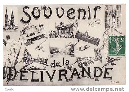 Carte 1910 SOUVENIR DE LA DELIVRANDE - MULTIVUES RUES ET MONUMENTS - La Delivrande