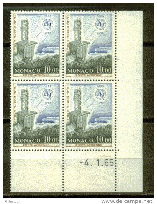 MONACO PA N° 84 ** Bloc De 4 Coin Daté - Airmail