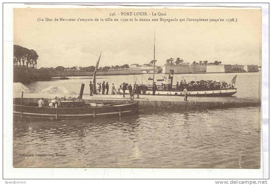 56-236 Port -Louis - Le Quai - Duc Mercoeur Espagnols 546 Laurent -nel . Bateau Vapeur - Port Louis