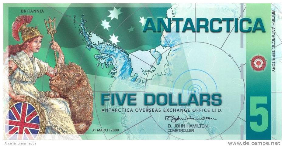 ANTARTIDA  5  DOLAR  31-3-2.008    PLANCHA/SC/UNC   DL-6441 C - Other - Oceania