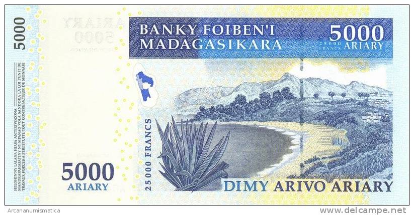 MADAGASCAR  25.000 FRANCOS=5.000 ARIARY  2.007    PLANCHA/UNC   DL-6436 C - Madagascar