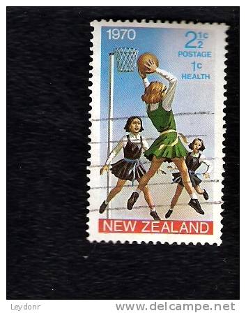 New Zealand - Girls Playing Basketball - Seme-postal   - Scott # B80 - Basketball