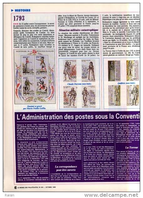 Le Monde Des Philatélistes N°434 Oct.1989 Dernier Ambulant Routier Philatélie En 1864 TGV Atlantique  Victoria 92 Pages - Französisch (ab 1941)