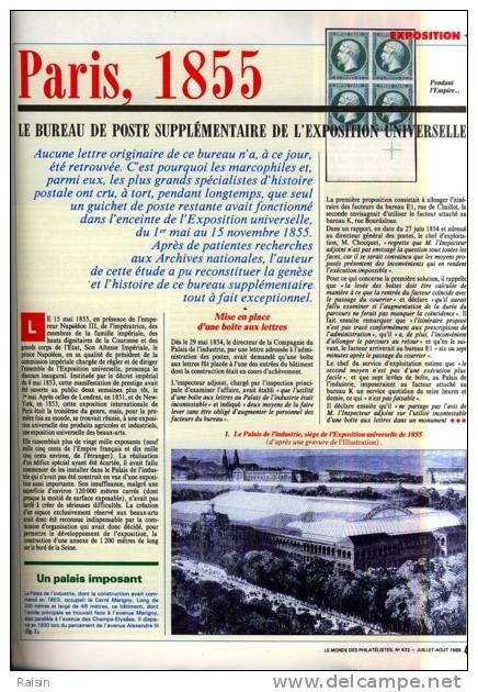 Le Monde Des Philatélistes N°432 Juillet Août 1989 Paris Capitale Du Timbre Spécial Marianne 128 Pages TBE - Francesi (dal 1941))