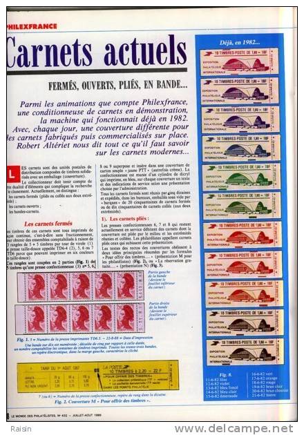 Le Monde des Philatélistes N°432 Juillet Août 1989 Paris capitale du Timbre Spécial Marianne 128 pages TBE