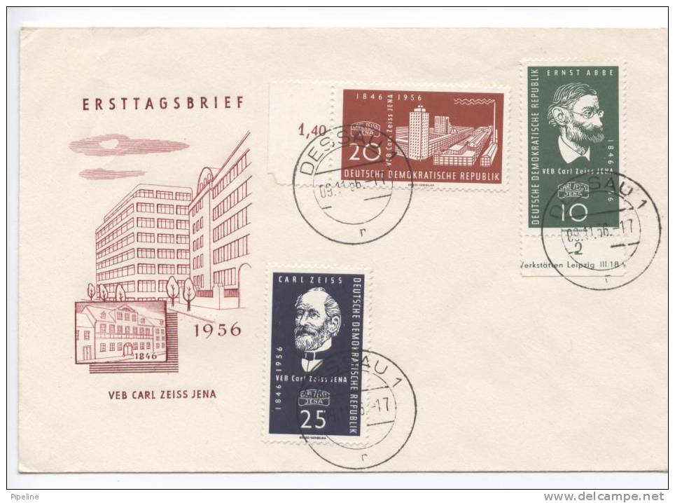Germany DDR FDC Carl Zeiss Jena 9-11-1956 - Lettres & Documents
