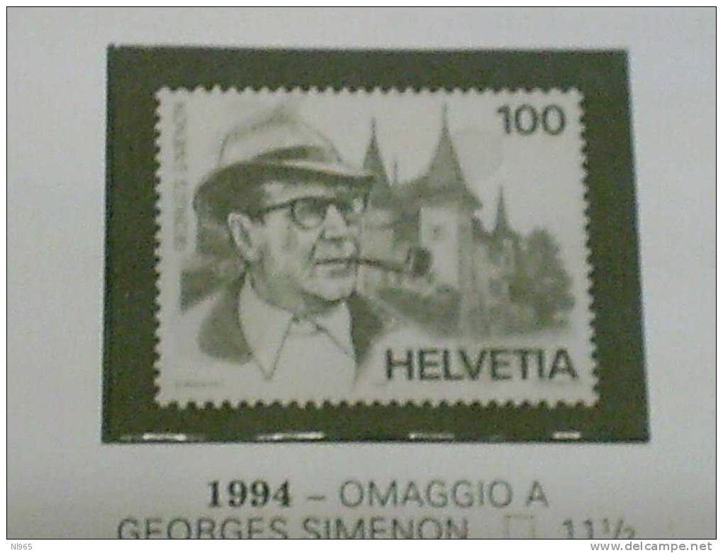 SVIZZERA ( SUISSE - SWITZERLAND ) ANNO 1994 OMAGGIO A SIMENON  ** MNH - Unused Stamps