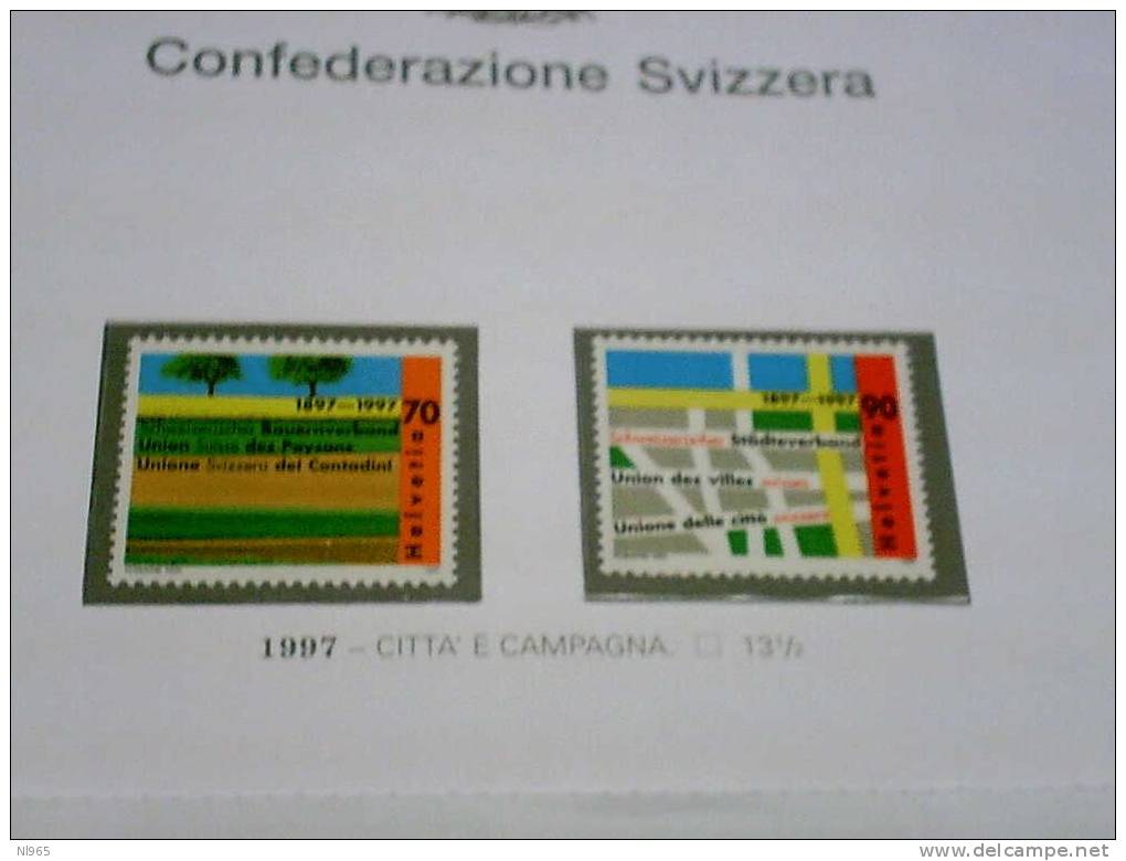 SVIZZERA ( SUISSE - SWITZERLAND ) ANNO 1997 UNIONE SVIZZERA DEI CONTADINI E DELLE CITTA´   ** MNH - Unused Stamps